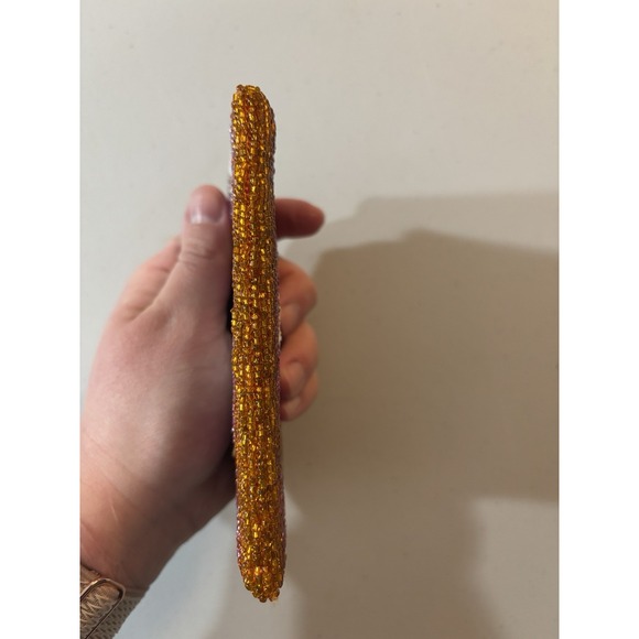 Small Beaded Purse Wallet Zip Closure Colorful Boho Orange Purple Pink Cute - Picture 8 of 8